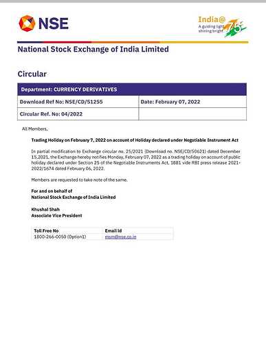 Currency Derivative Notice