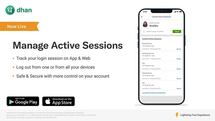 Active sessions