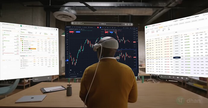 Dhan Trading Experience through Vision Pro