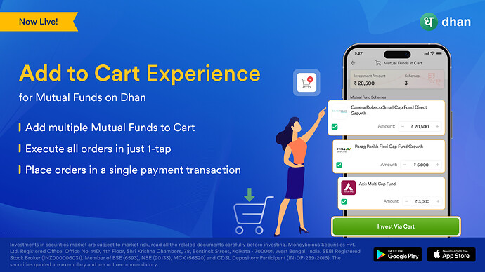 Add to cart Mutual Funds on Dhan