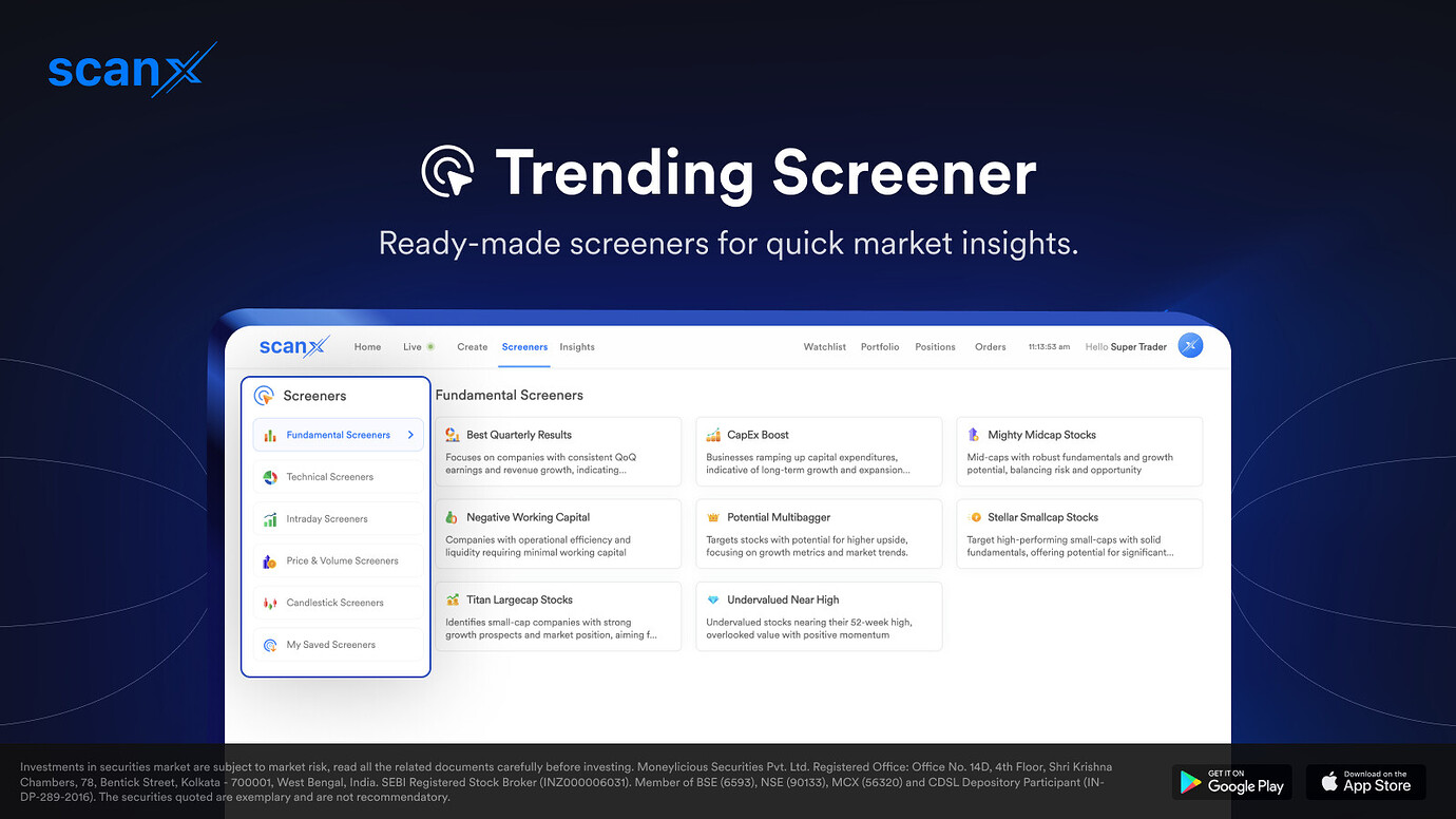 Introducing: ScanX - Stock Screening & Market Research Platform ...