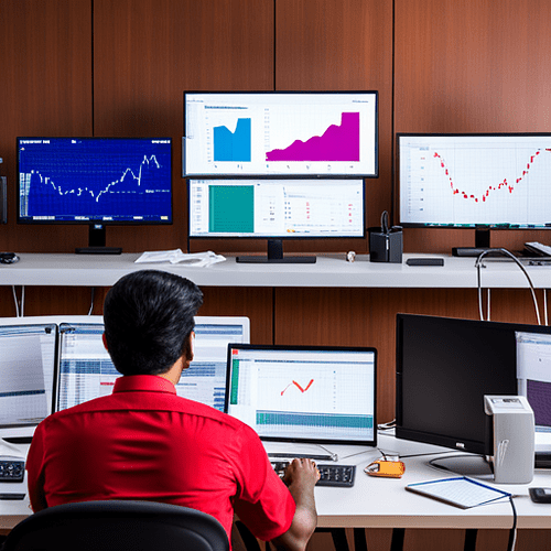 A trader multi tasking : Watching election results and his open positions