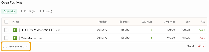 CSV Download