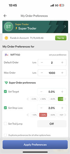 Super Order Preferences