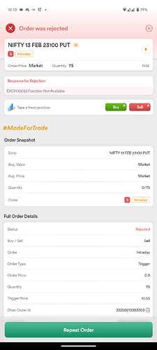 Order status
