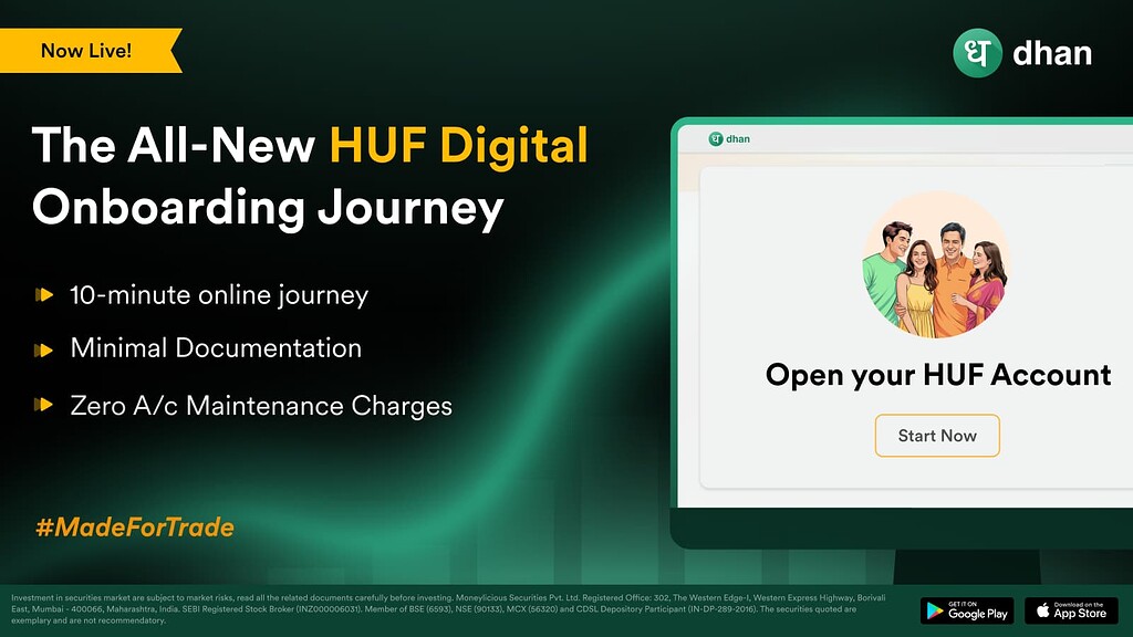 Now Live: Open HUF Demat Account 100% On...
