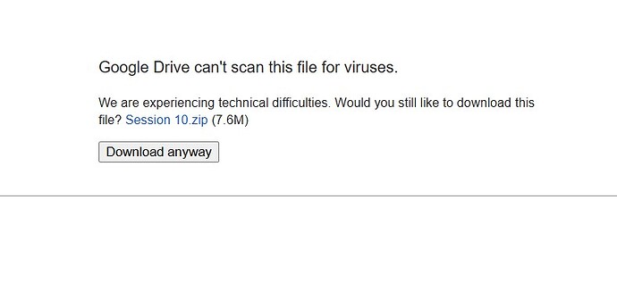 Sessiom 10 Google drive in link error