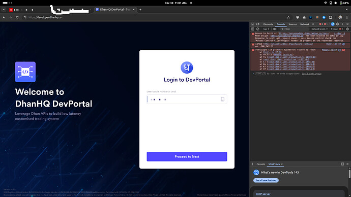 dhan_dev_portal_cors_error