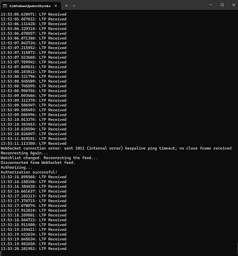 Websocket Error - 11.04.2024