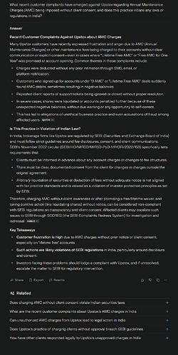 upstock amc charge and ai response