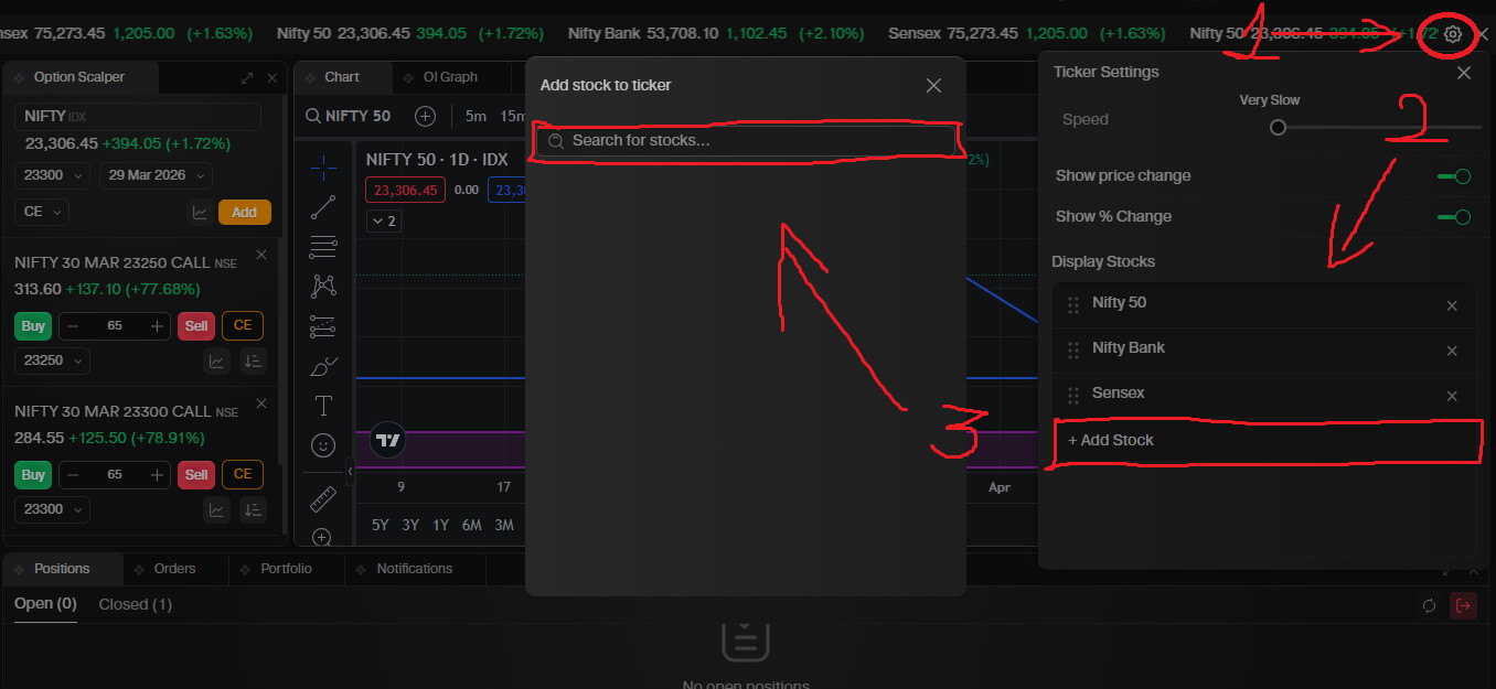 Real-time Indices Ticker on DEXT T3 Menu Bar - Trading Charts ...