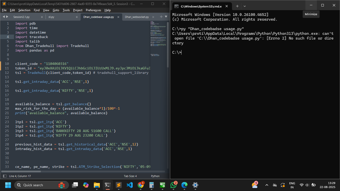 Learn Algo Trading with Python | Codes | Youtube Series - #3375 by ...